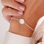 Silver Circle Fold Fingerprint Bracelet, thumbnail 1 of 6