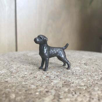 Miniature Bronze Border Terrier Sculpture, 2 of 8