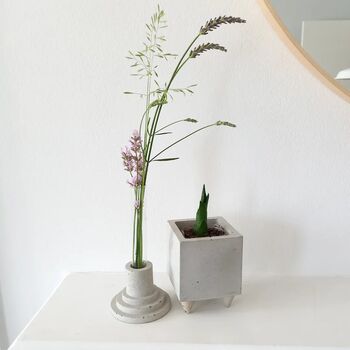 Geometric Concrete Glass Test Tube Stairs Vase, 3 of 9