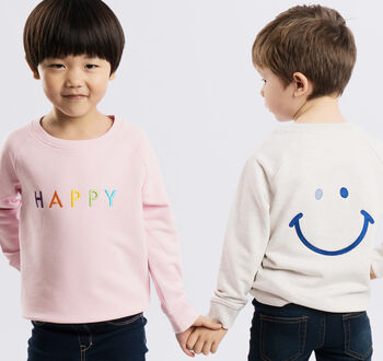 'Happy' Embroidered Children's Sweatshirt, 4 of 12
