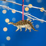 Wooden Nodosaurus Dinosaur Christmas Tree Decoration, thumbnail 1 of 3