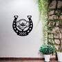 Horseshoe And Flower Metal Wall Art For Garden Decor Gift, thumbnail 4 of 10