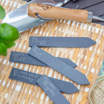 Cheeky Herb Slate Markers, Set Of Five, 2 of 5