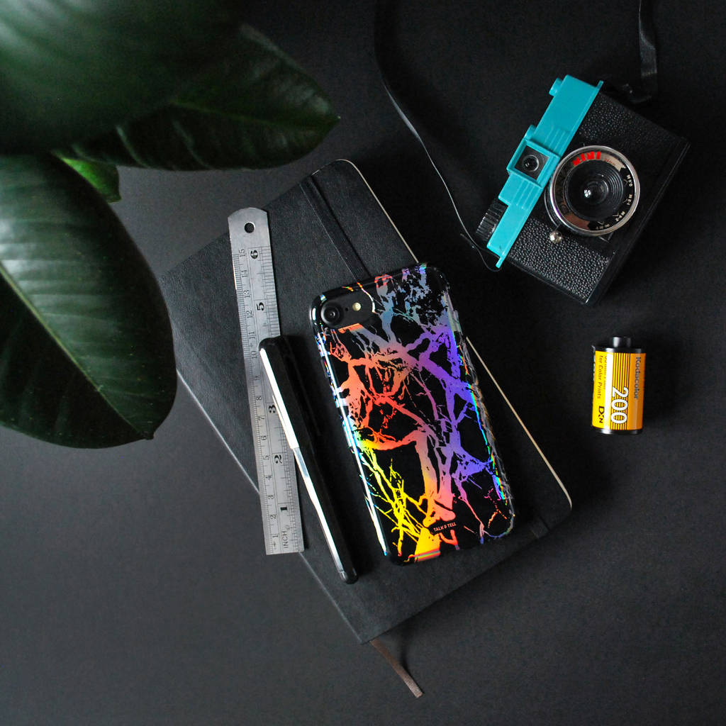 Holographic Black Marble iPhone Case, 1 of 3