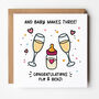 Congratulations New Baby Card And Baby Makes Three, thumbnail 1 of 4