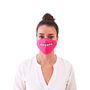 Pink Toothy Dinosaur Adult Face Mask, thumbnail 1 of 4