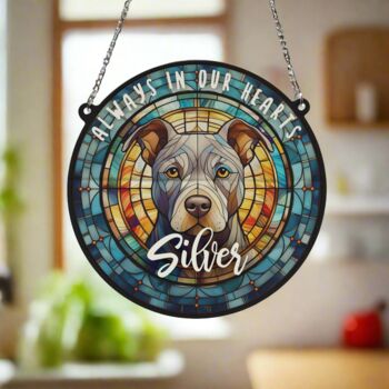 Staffie Grey Memorial Suncatcher, 5 of 6