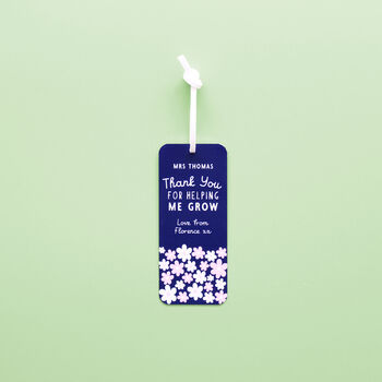 Thank You For Helping Me Grow Personalised Teacher Bookmark, 2 of 5