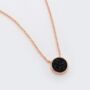 Round Black Druzy Crystal 18k Rose Gold Plated Necklace, thumbnail 3 of 5