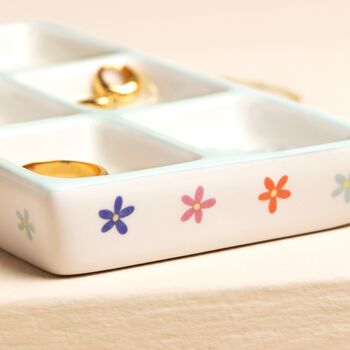 Blue Bow And Floral Ceramic Trinket Tray, 3 of 3