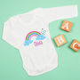 Personalised Rainbow Babygrow Baby Gift, thumbnail 5 of 8