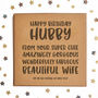 Happy Birthday Hubby Square Card, thumbnail 1 of 1