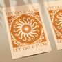 Let Go And Flow, Orange, Bohemian Celestial Sun Yoga Meditation Art Poster, thumbnail 2 of 3