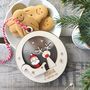 Personalised First Christmas Santa And Rudolf Bauble, thumbnail 1 of 5