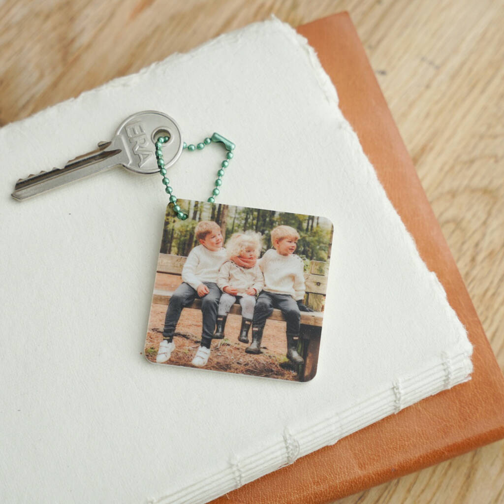 Personalised Square Photo Keyring By Here's To Us