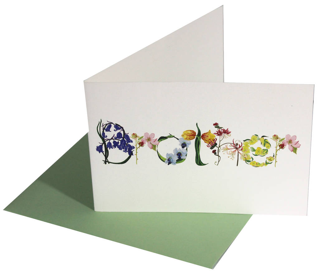 Brother Card By The Botanical Abc notonthehighstreet com