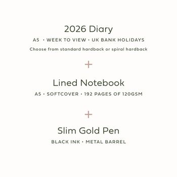 Personalised 2026 Planner, Notebook And Pen Stationery Gift, 6 of 11