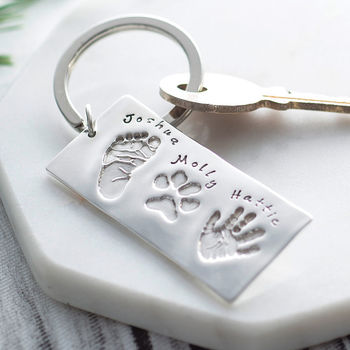 Personalised Hand Foot And Pet Print Key Ring, 2 of 9