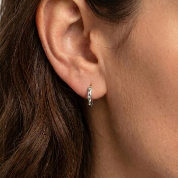 Crystal Wave Huggie Hoops, 2 of 3