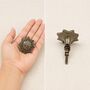 Regal Sun Emblem Brass Cabinet Knob, thumbnail 5 of 8