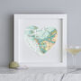 Personalised Anna Maria Island Map Heart Print, thumbnail 1 of 4