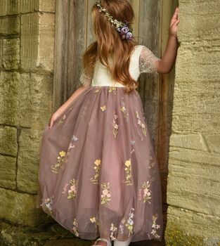 Enchanted Flower Girl Occasion Dress Heather Mauve, 9 of 11