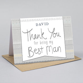 Thank You For Being My Best Man Personalised Card, 2 of 2