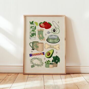 Personalised Favourite Things Illustration Print, 4 of 12