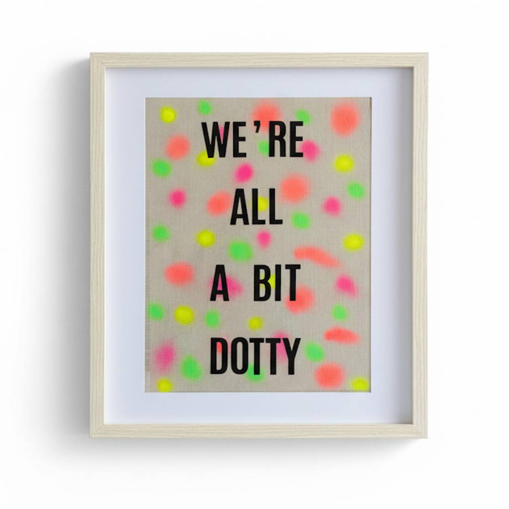 Polka Dot Hand Printed Repurposed Linen Wall Hanging Print, 1 of 7