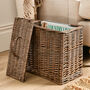 Grey Washed Willow Storage Basket With Lid, thumbnail 1 of 3