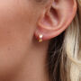 Sterling Silver Or Gold Plated Kisses Huggie Earrings, thumbnail 3 of 8