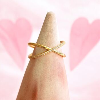 Gold Plated Kiss Ring A Sparkling Symbol Of Love, 2 of 3