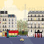 Paris Street Scene At Dawn Or Dusk Art Print, thumbnail 2 of 4