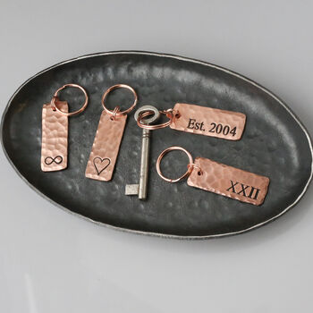 22nd Anniversary Solid Copper Key Ring Gift, 2 of 9