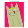 Mini Party Cat Greetings Card, thumbnail 2 of 4