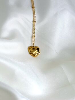 Hug Heart 18 K Gold Plated Pendant Necklace, 6 of 12