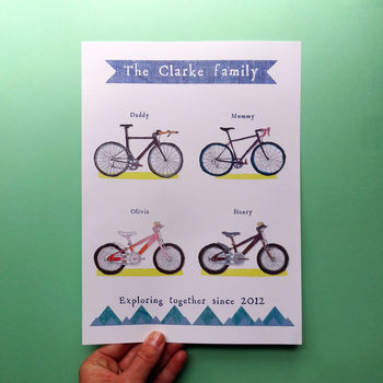 Personalised Cycling Family Print, 10 of 12