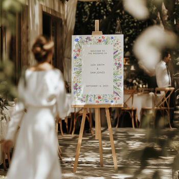 Personalised Wildflower Wedding Welcome Sign, 2 of 2
