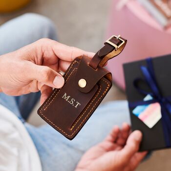 Personalised Luxe Leather Luggage Tag, 5 of 12