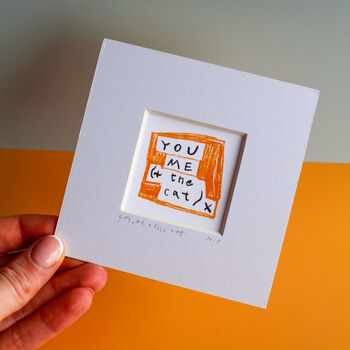 You, Me And The Cat Mini Art Print, 3 of 8