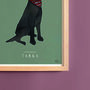 Black Labrador Personalised Fine Art Print, thumbnail 3 of 4
