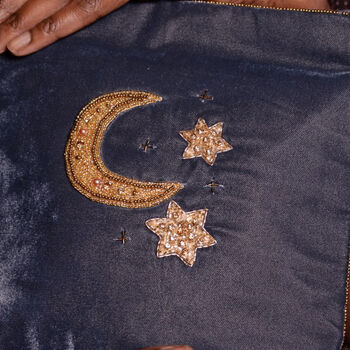 Embroidered Moon An Star Make Up Bag, 2 of 2