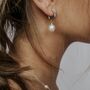 Freshwater Pearl Huggie Hoop Earrings, thumbnail 1 of 4