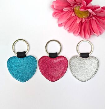 Personalised Heart Name New Home Glitter Style Keyring, 2 of 2