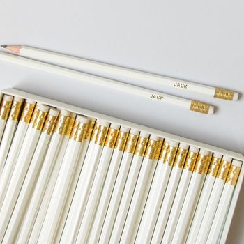 Large Pack Personalised White Pencils, 2 of 3