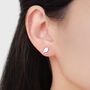 Chickadee Bird Stud Earrings In Sterling Silver, thumbnail 2 of 10