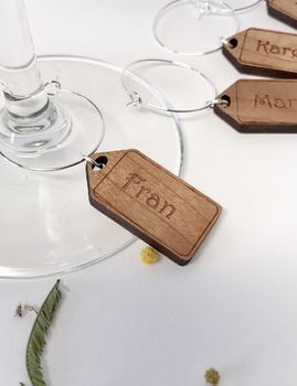 Personalised Five Party Name Tag Wine Glass Charms, 5 of 12