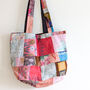 Large Colourful Sari Patchwork Cotton Tote Bags, Fair Trade, thumbnail 1 of 8