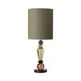 Caia Matcha Glass Lamp With Army Shade, thumbnail 1 of 2