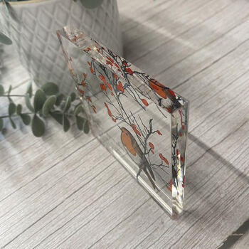 Personalised Robins Appear Memorial Acrylic Block Sign, 2 of 6
